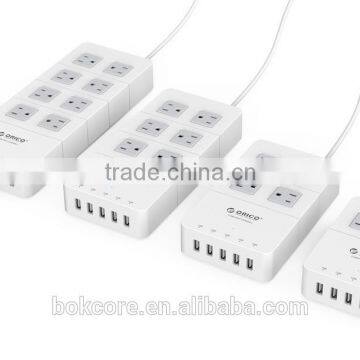 6 OUTLET US socket power strip,surge Protector socket With 5 USB Charging Ports V-04