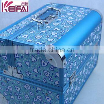 Buy Wholesale Direct From China Double Open Blue Aluminum Beauty Case With 4 Trays photo-6