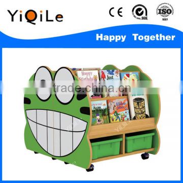 Kindergarten furniture children cabinet children bookshelf with cartoon design