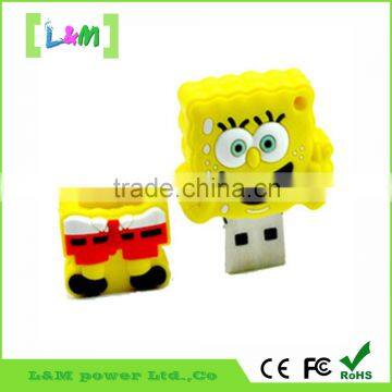 Горячая продажа. Бесплатный образец. USB-флешка из силикона/SpongeBob.