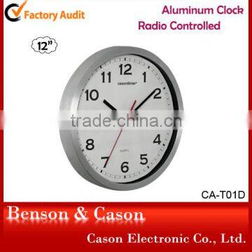 12"Fashion Design Metal Wall Clock Radio Clock