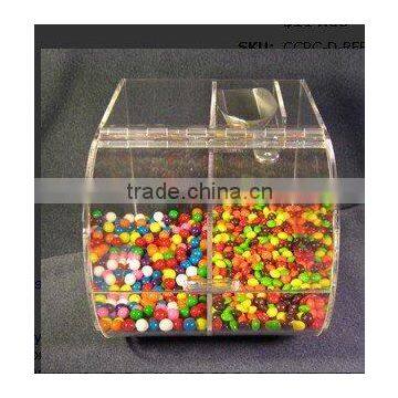 acrylic candy box with 2 compartments