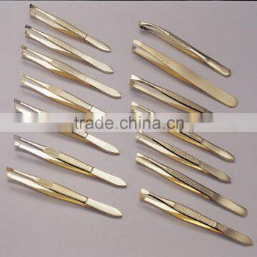 High end gold plated tweezers,raised surface tweezers