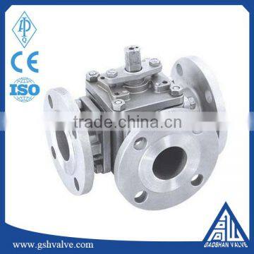 High Pressure Flange Type 3 Way Ball Valve With Handwheel