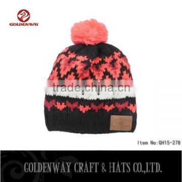 wholesale New fashion knit winter hats multi color acrylic beanie hat for women