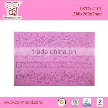 hot selling latest high quality fondant cake mold LS3D-4101 3d silicone lace mat for cake decorating