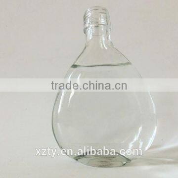 100ml transparent flat-shaped glass liquor empty bottles with twist lid