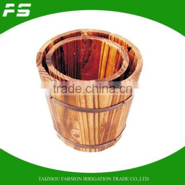 Wholesale Cheap Price Outdoor Round Wooden Planter Flower Pot Planter Box