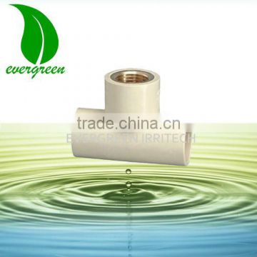 China Supplier CPVC Female Copper Thread Swept Pie Tee