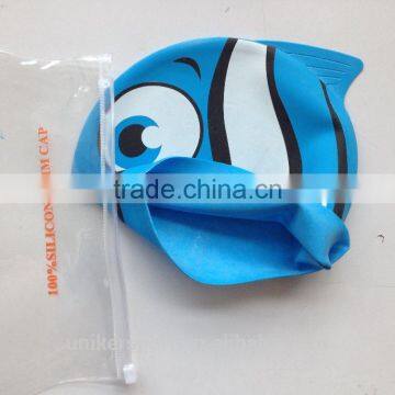 2016 silicone swim cap, PU cover swim cap,waterproof swim cap for kids