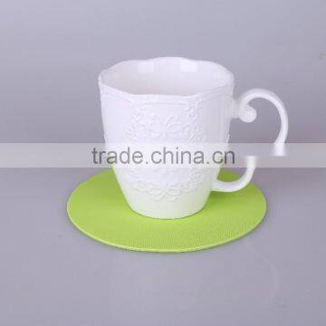 2015 New Products Home Used High Temperature Resist Eco-friendly Marerial EVA Pink Green and Blue Fresh Color Round Cup Coaster photo-2