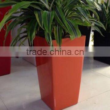 orange flower pots, plastic square pot wholesale, like lechuza square pots