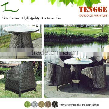 All Weather Garden Furniture Outdoor Wicker Dining Table and Chairs photo-2