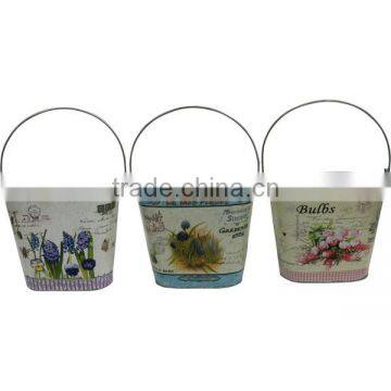 Floral Designed Metal Bucket