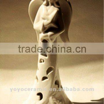 ceramic white angels and fairies figures for home decoration