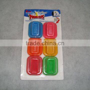 Plastic refrigerator magnetic clips with 6pks