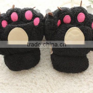 2016 Hallowmas party plush bear paw winter gloves