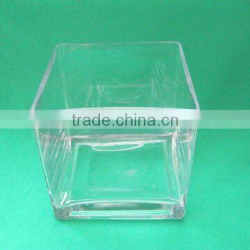 large square glass vase,hand-made glass vase,square glass flower vase,glassware