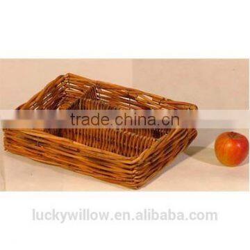 brown wicker serving food egg tray