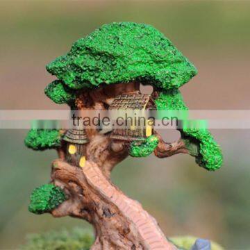 Custom Resin Crafts Garden Decor Artificial Miniature Tree House Gnome photo-4