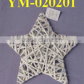 Elegant white willow star for Christmas decoration