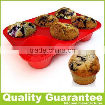 6 Holes Round Silicone Muffin Pan Easy Cake Mold Silicone Cookie Pan photo-5