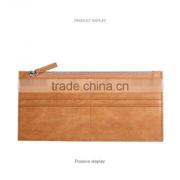 top cowhide leather tan color rfid blocking men zipper card holder wallet