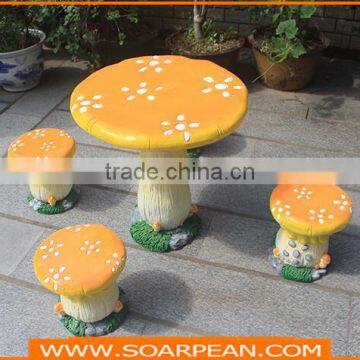 Garden/Kindergarten Furniture Set Fiberglass Mushroom Table Chairs photo-2