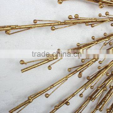 Gold Mirror Hammered Metal Frame Mirror photo-3