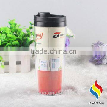 BPA Free Paper Insert Plastic Cup 12oz Double Wall Paper Cup photo-3