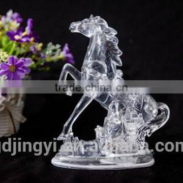 LED lighted plastic clear neighing horse indoor decoration