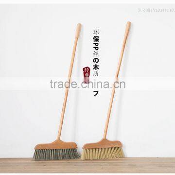 Wood Handle Plastic Soft Floor Broom photo-2