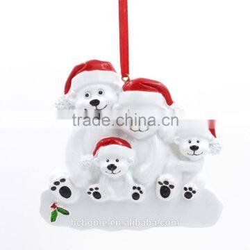 Polarbear Family Of 9 Personalized Christmas Tree Ornament