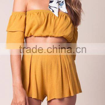 New design women high quality chiffon elastic waistband casual shorts