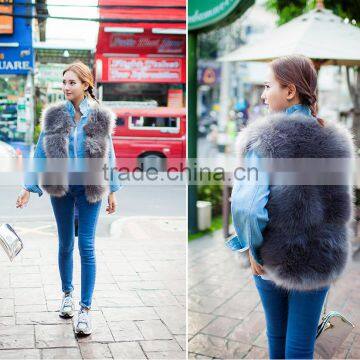 winter warm new design faux fox fur waist coat