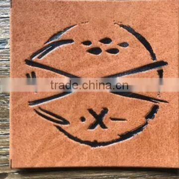 2017 fashion design high quality custom embossed leather patch