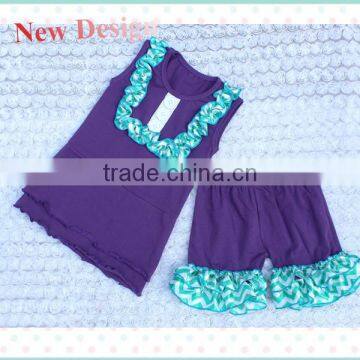 wholesale rpurple-blue kids outfits summer wear