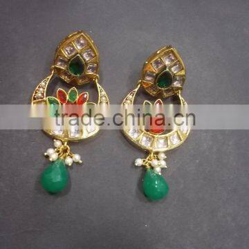 Indian Jewelry Ethnic Pearl Kundan Earrings