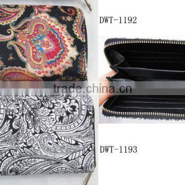 New stylish women canvas cotton classic floral wallet