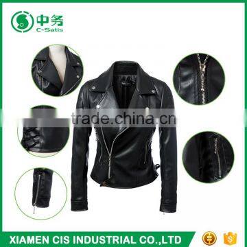 2017 New Fashion Women PU Leather Jacket for Sale photo-3
