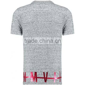 MGOO High Quality 100% Cotton Fabric Grey Stepped Hem Polo Shirts Zip Up Mens Shirts photo-3