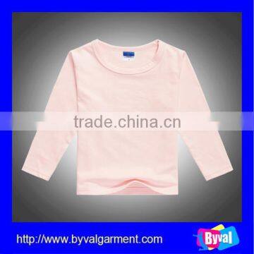 High quality cotton long sleeve kids tshirt wholesale baby clothes plain t shirt for kids