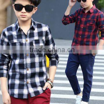 6 sizes 3 colors western children boys london shirts plaid tartan casual shirts