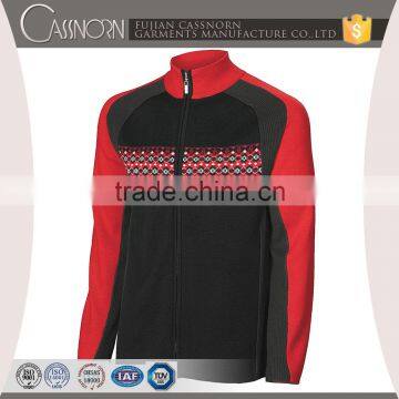 Best Price Blend Ribbed Full Zipper Cardigan Jacquard Mans Mock Turtleneck Sweater photo-2