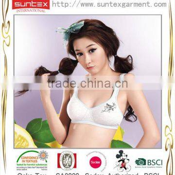 2014Micro polyester new fashion lovely print young girl sport bra OEKO factory