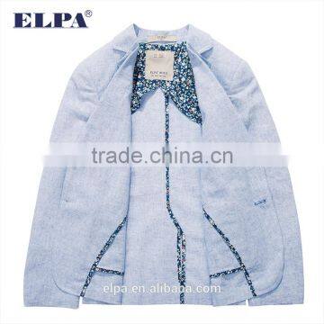 Elpa 2016 Fashion Kids Clothes Blue Linen Material Boy Blazer Butterfly Lining Boy Casual Blazer photo-5