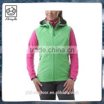 Fashionable womens winter vest with hood waterproof sleeveless jacket