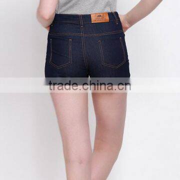 EY0583P Hot Sale Women High Waist Denim Shorts With Hem 2016 photo-3