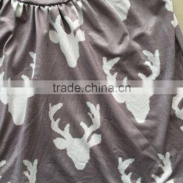 DYJ-092 Latest Cartoon Deer Pattern Cotton Frock Model Flutter Sleeve Children Frock Designs Girls Party Dresses photo-5