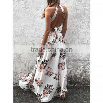 2017 New Side Slit Dress Summer Beach Fashion Chiffon Women Long Dress photo-3